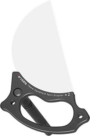 7artisans Handheld Split Dioptrien-Objektivfilter, Universal Glas Kamera Filter Zubehör Spezialeffekte Filter Fotografie halbrund Flexibler Vordergrund Unschärfe Prisma Filter (+2 für Fokus 35–85 mm)