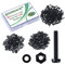 Pzsmocn 300 Piezas/100 Juegos M3*30 mm Tornillos de Cabeza Redonda Cruzada de Nailon Negro Plástico Tuerca Hexagonal con Arandela Aislante, Tamaño Estándar para Bricolaje y Ensamblaje Electrónico.