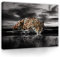 WallArena - Leinwand Bilder - Tiger Tiere Safari Afrika Natur - 100x75 cm Leinwandbilder - Bild auf leinwand - Wandbild XXL groß Wandbilder für Wohnzimmer Schlafzimmer Wohnzimmerbilder Modern