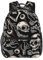 EVANEM Laptop-Rucksack mit Totenkopf und Augapfel-Muster, bedruckt, lässiger Rucksack, Reisetasche, leichter Leinen-Rucksack, Unisex, Schwarz , One size
