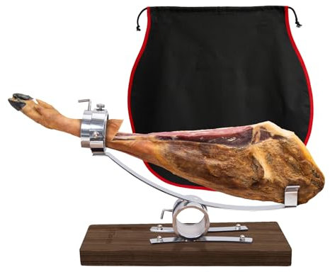 Soporte Jamonero Basculante Profesional con Cabezal Giratorio en Acero Inoxidable (3C Marron)