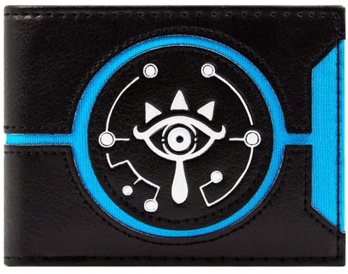 Zelda Breath of The Wild Sheikah Shadow Folk Emblem Wallet Bi-Fold ID & Card Holder, Black