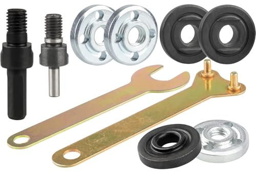 Gasea 10pcs Accessories for Angle Grinder Connecting Rod Set, M6 M10 Electric Drill Angle Grinder Mandrel Drill Adapter Kit