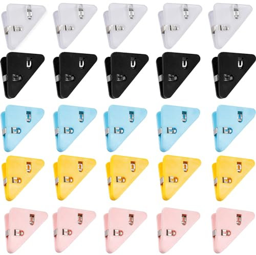 25 Stück Papier Eckenschutz Clips, Triangular Paper Clip, Binder Clip Eckenschutz, Für Schule Büro, Foldback Klammern Klein