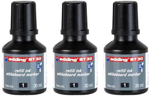EDDING 3 Flaschen 30 ml Nachfülltinte Rot BT 30 für Whiteboard-Marker