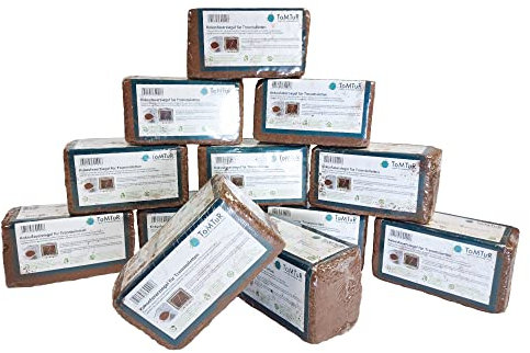 ToMTuR Streu für Trenntoiletten, Kokosfaserziegel, Kokos Substrat für Komposttoiletten - Vorratspack XXL (24 Stück)