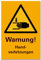 Warnung Handverletzungen Schild Hinweisschild PVC 300 x 200 x 3 mm Vorgebohrt B1-Zertifiziert