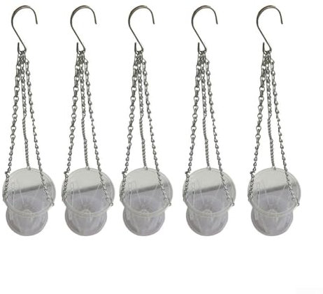 Macetas de plástico con plato, cadena colgante, agujero de drenaje, planta, flores, jardinería Phalaenopsis, maceta especial transpirable para control de raíces, maceta colgante (12# 5 juegos)