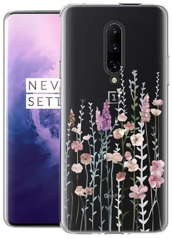 Kaywzo Antichoc Coque pour OnePlus 7 Pro,Housse Étui en Transparent TPU avec Motif de Fleurs Peintes,Ultra Mince Silicone Phone Protection Case Cover-3