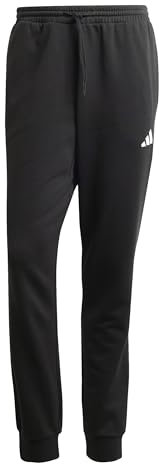 adidas Uomo Essentials FEELCOZY Fleece Pant, Black/White, M