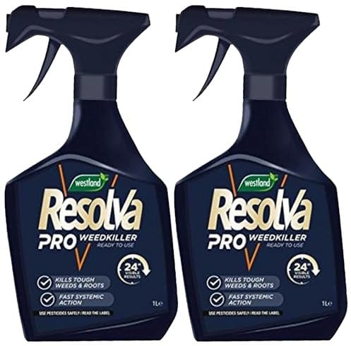Resolva Pro Extra Strong Weed Killer for Lawns, Paths, and Gravel - Ready-to-Use Weed Killer Spray, 1 Liter With Perfectonish Thank you Packaging (1)