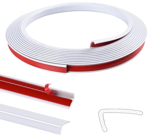 Befun 6M PVC Corner Trim, Wall Corner Protectors, Flexible Moulding Trim | Peel and Stick, Self Adhesive, Decoration External Coner, L-Shape, for Tile and Wall Furniture Edges