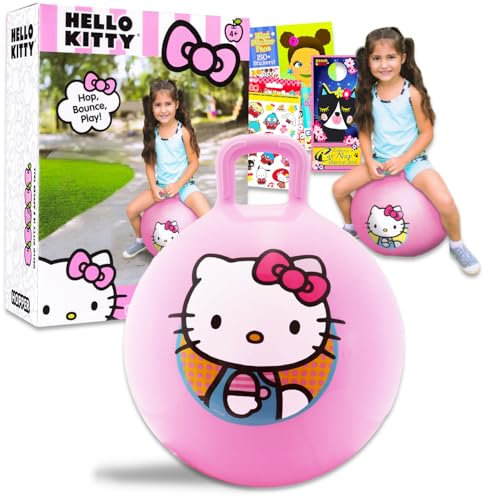 Hello Kitty Hopper Ball Outdoor Toy Set - Bundle Includes Hello Kitty 15 Hopper Ball for Boys and Girls Outdoor Activities, Parties Plus Stickers, More | Hello Kitty Outdoor Toys for Toddlers