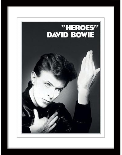 David Bowie - Aufgezogener Druck Heroes (40 cm x 30 cm) (Schwarz/Weiß)