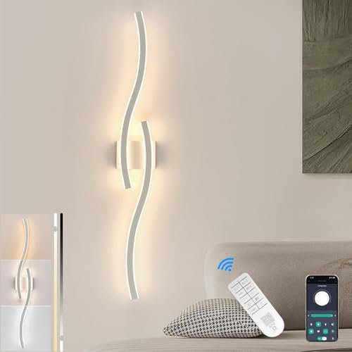 Applique Led Da Parete Interno, 35W 4000LM Lampada Da Parete Lunga, 100Cm Tricolore 3000K/4000K/6000K Applique per Soggiorno Camera Da Letto Bagno Corridoio e Studio (bianco sabbia, 100CM)