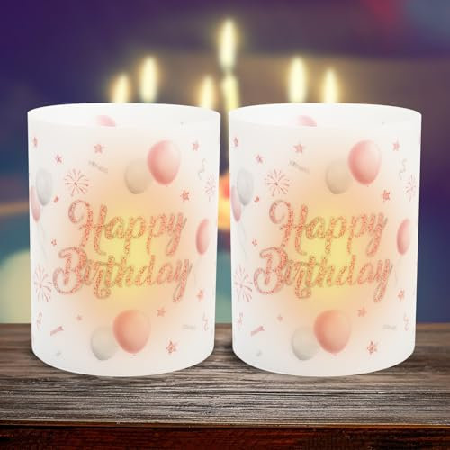 Lot de 12 photophores décoratifs de table pour anniversaire, décoration d'anniversaire pour femme, homme, fille, garçon, enfant, boîte lumineuse pour bougies chauffe-plat ou bougies
