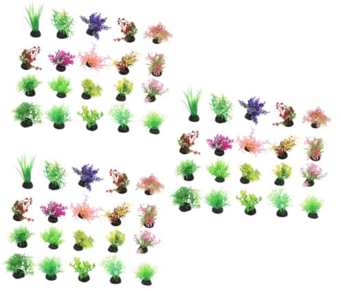 Milisten 60 Pcs Fish Tank Landscaping Water Plants Minibplante Artificial Succulent Mini Aquarium Plants Betta Fish Tank Decorations Aquarium Supplies Fish Tank Adornment Plastic
