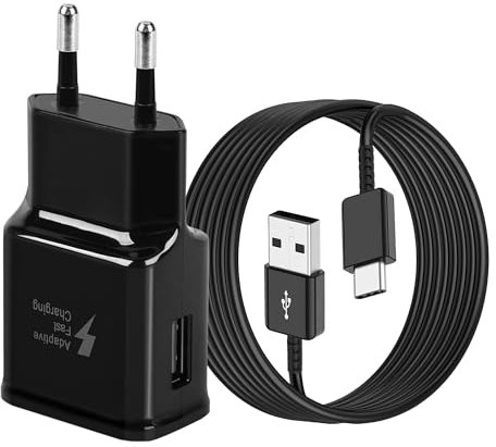 Chargeur Type C Charge Rapide pour Samsung Galaxy A16 A13 A14 A15 A20 A23 A25 A33 A35 A40 A50 A55 A54 A53 5g S21 S20 S10 S9 S8, Chargeur Telephone Tablette Adaptateur Secteur avec 1.5m USB C Câble