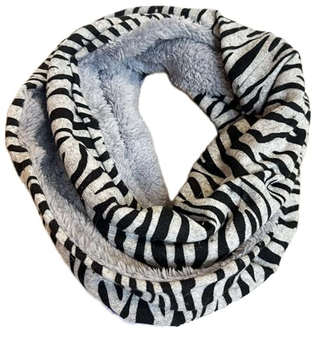 J26 Leopard Zebra Kuschelig Warmer Winter Loop Schal Fleece Schlauchschal Rundschal Leo flauschig Unisex