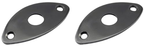 Lot de 2 plaques jack pour guitare électrique, plaque de couverture de prise d'entrée de sortie, accessoires de guitare électrique, basse, pièces de rechange pour guitare électrique (noir-B)