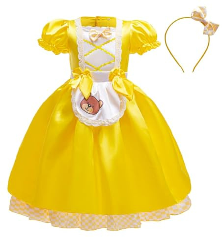 Lito Angels Girls Fairy Tale Storybook Costume with Headband, Yellow, 2-9 | Storybook Character, Headband, Bear Details Fancy Dress Up, World Book Day, Halloween