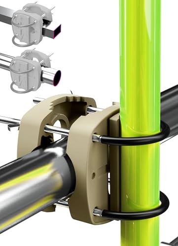 4happy Sonnenschirmhalter Balkongeländer - Kompakte Sonnenschirm Halterung Balkon ersetzt sperrigen Sonnenschirmständer Balkon, Schirmhalterung Balkongeländer für alle Schirme, Fb. Sandbraun