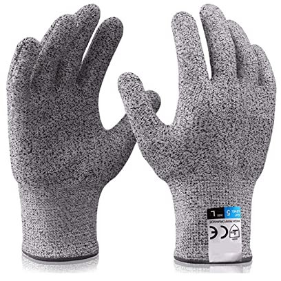 Schnittschutzhandschuhe, Sicherheits-Arbeitshandschuhe Lebensmittelqualität Level 5 Schnittfeste Handschuhe Edelstahl-Draht-Metallgeflecht Metzger-Schutzhandschuhe gelten for Holzschnitzereien, Zimmer