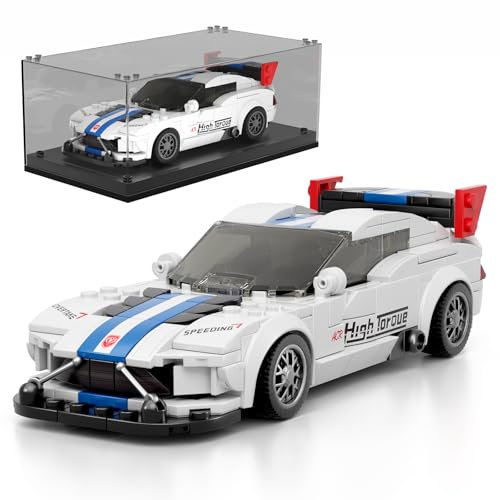 Mould King 27011 Technik Speed Champion Rennwagen Bausteine ACR Sportwagen Klemmbausteine Drift Auto Bauspielzeug mit Acryl-Vitrine Modellautos zum Sammeln (406 Teile)