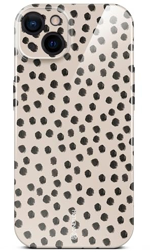 ONEFLOW Splash Cover für iPhone 15 Hülle mit Design Muster, Designer Case Handy Schutzhülle mit Kameraschutz, Hardcase Bedruckt dünne Handyhülle, Punkte Cookies Cream