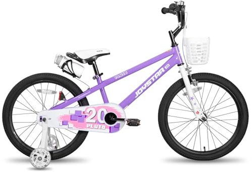 JOYSTAR Pluto 18 Zoll Kinderfahrrad für 6-8 jährige Jungen und Mädchen. 18-Zoll-Kinderfahrrad mit Stabilisator/Ständer und Korb.lila
