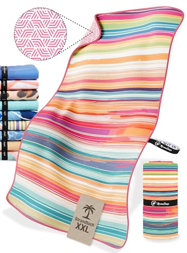 NirvanaShape Strandtuch XXL - Strandhandtuch mit über 32 Strand-Muster - schnelltrocknende Mikrofaser Badetuch, Microfaser Handtuch, Badehandtuch - 200 x 90 cm