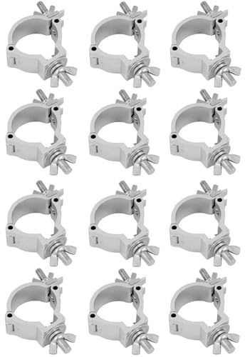 12 x Eurolite TPC-10 Half Coupler 30 mm breit Scheinwerferhaken Theaterhaken Schelle Montagehaken für 50 mm Rohr I Maximallast WLL 150 kg