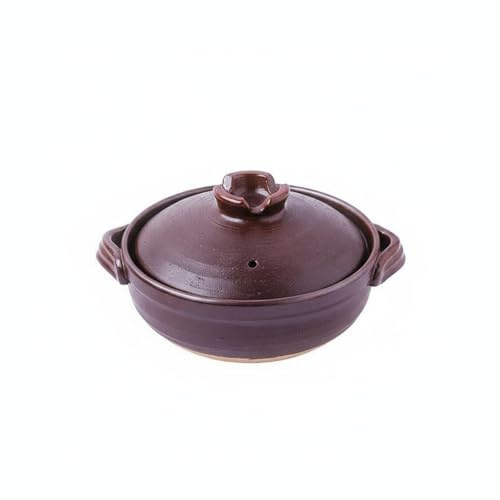 KiBcsLic Japanese Design Clay Pot High Temperature Resistant Japanese Donabe Pot Heat Retention Clay Stockpot, 0.8L, Reduction