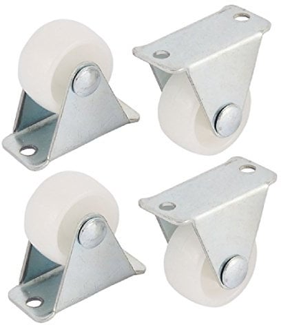 Bulldog Castors - Mini rotelle fisse in nylon, 4 unità da 25 mm, per mobili, elettrodomestici e piccole apparecchiature, carico massimo: 50 kg per set