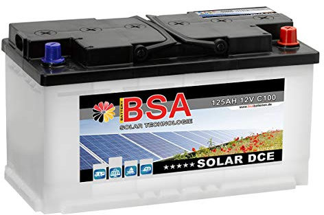 BSA Solar DCE 12V 125Ah Batterie Solarbatterie Versorgungsbatterie Boot Wohnmobil (125Ah)