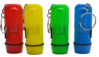 Toyvian Cute Keychain, 24pcs Mini LED Torch Keyrings Bulk, Multi-Colored Flashlight Keychain(Mixed Color)