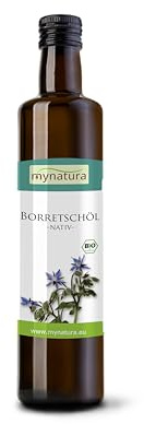 Mynatura Bio Borretschöl 250ml | Nativ & Kaltgepresst | Hoher Omega-3 & Omega-6 Gehalt | Vitamin E Natur | Glutenfrei | Cholesterinfrei | Für Salate & Kosmetik | 1x250ml oder 2x250ml (2 x 250ml)
