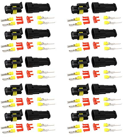 Mintice 10 X 2-Polig Kabel Steckverbinder Stecker Wasserdicht Schnellverbinder Draht Elektrisch Ausrüstung KFZ