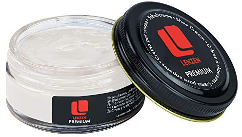 Lenzen Premium Cirage à Chaussures I Crème Nourrissante pour Cuir Lisse et Grainé (Argent)