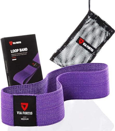 VIA FORTIS Booty Band - Loop Band aus Stoff [rutschfest & reißfest] - Fitness-Band/Gymnastik-Band als Set oder einzeln für Beine, Po und Arme - Textil statt Gummi