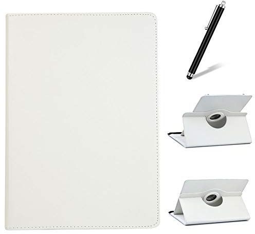 Artfeel Coque pour Samsung Galaxy Tab 2 10.1 GT-P5100 P5110 P5113,Étui à Rabat Cuir Support Rotatif 360 Degrés,Multi-Angle Réglable Mince Léger Flip Folio Tablette Housse,Blanc