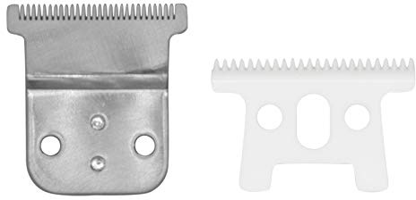 AIRERA Ersatzklingen Set # 32105 für Pro Li Trimmer D7# 32655 D8# 32400, feste Klinge aus Kohlenstoffstahl mit beweglicher Keramikklinge, kompatibel mit SlimLine Pro Li Andis Haarschneider (Silber)