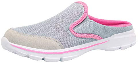 ChayChax Souple Confort Sabots Femme Homme Pantoufle de Maison Chaussons d'Intérieur Extérieur Respirante Antidérapant Mules Dames, Gris, 39 EU