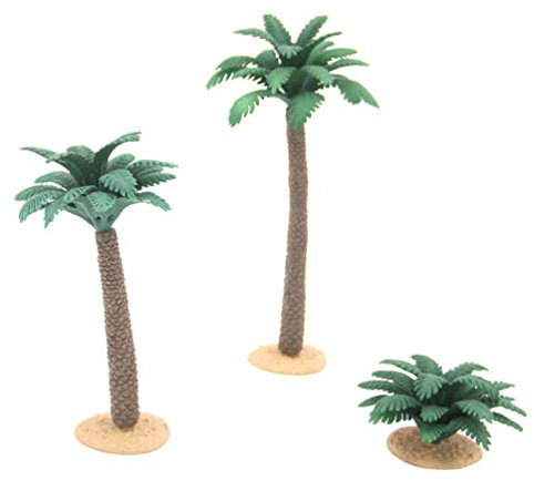 YARNOW 3Pcs Mini Palmier Plante Artificielle en Plastique Arbre Modèle Miniature Figurine Jouet pour Bricolage Chemin de Fer Paysage Micro Paysage Plante Pot Fée Jardin