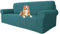 MAXIJIN Super Stretch Couch Bezug für 3-Sitzer Couch, 1-teilige Universal-Sofabezüge Wohnzimmer Jacquard Spandex Möbelschutz Hunde Haustierfreundliche Couch Schonbezug (3 Sitzer, Schwarzgrün)
