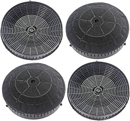SPARES2GO Lot de 4 filtres à charbon ronds type 57 compatibles avec hotte aspirante Bosch DEM63AC00B/01 DEM63AC00B/02