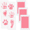 Nabance Baby Handabdruck und Fußabdruck 3 pcs Baby Abdruck Set Clean Touch Stempelkissen Fußabdruck baby Pfotenabdruck set hund Handprint Kein Kontakt mit Farbe für Babytaufe Familie Geschenk Rosa