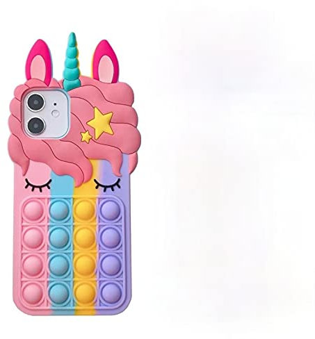 Relive Stress Pop Fidget Giocattoli Coniglio Orecchio Gatto Giocattolo Push It Bubble Silicone Cassa Del Telefono per Telefono Cover Morbida (per iPhone 6 Plus, ciglia 3D)