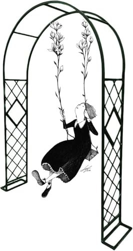 WCQSYY Treillis De Pergola en Arche De Jardin Noir, Arceau De Jardin Support pour Plantes Grimpantes, Arche Rosier Metal Arche Jardin Fer Forgé, Rosiers A Planter Exterieur,Vert,W300xH230cm