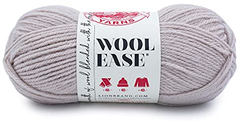 Lion Brand Yarn, Wool-Ease Aran Yarn for Knitting and Crochet, Antler, 1 Pack